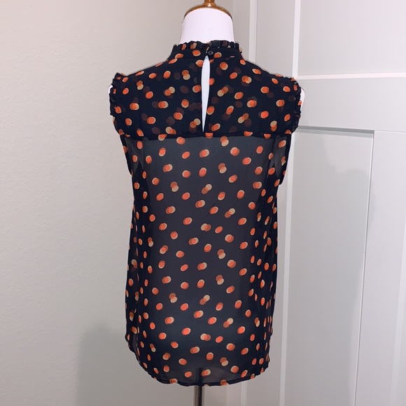 MAEVE Sheer Polka Dot Ruffle Blouse - Picture 8 of 14